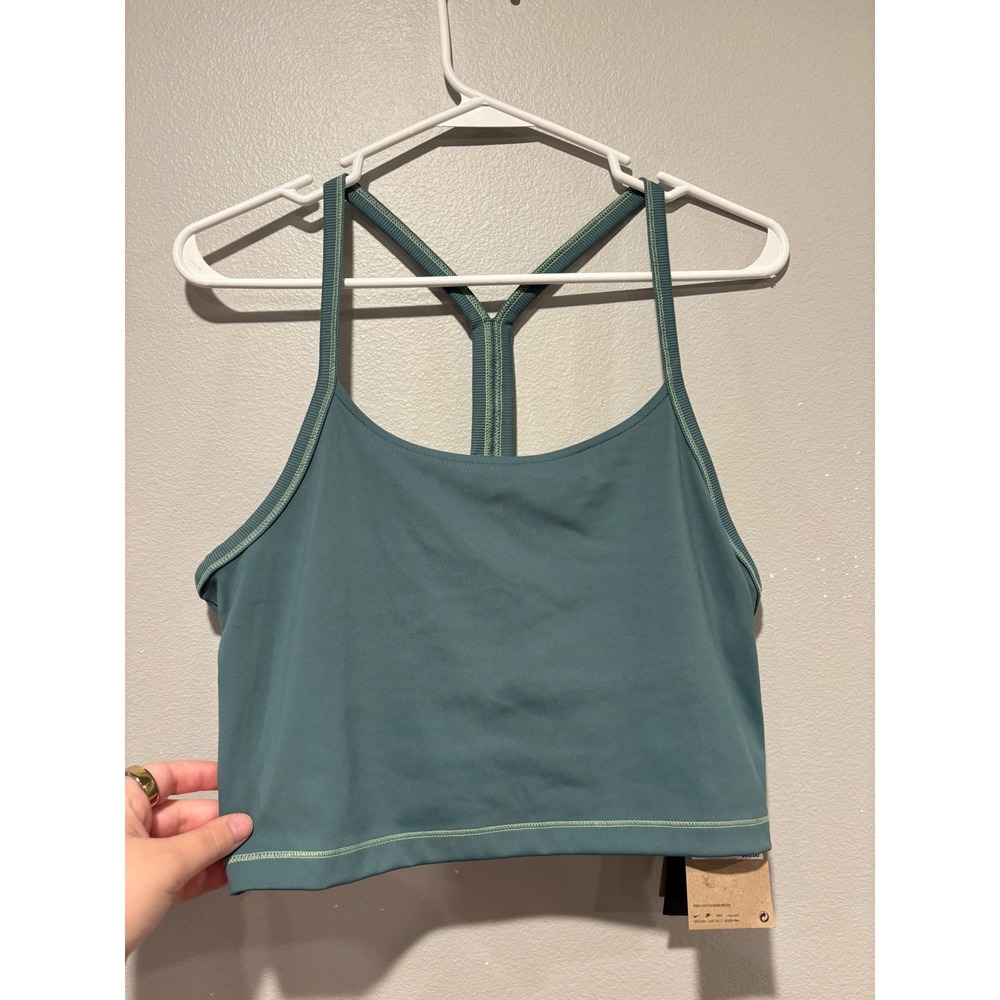 Nike One Dri-FIT Womens Teal Blue Y-Back Training Tank Top FN3074-361 L